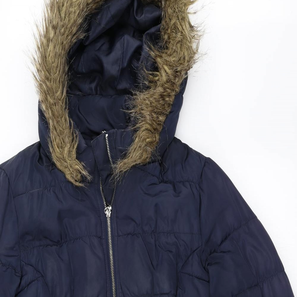 H&M Womens Blue   Puffer Jacket Coat Size 36
