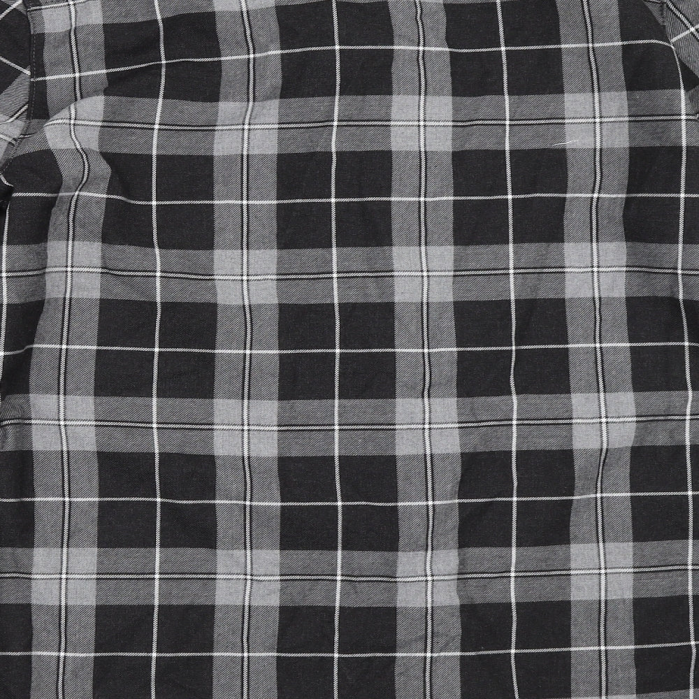 Topman Mens Grey Check   Button-Up Size M
