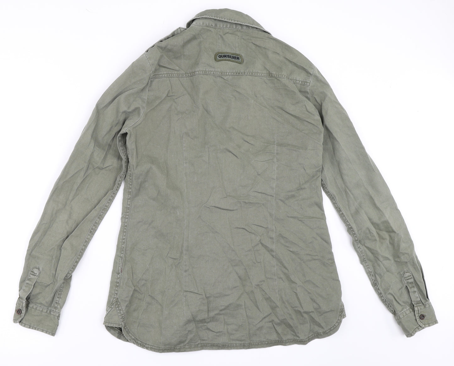 Quicksilver Womens Green   Basic Button-Up Size M