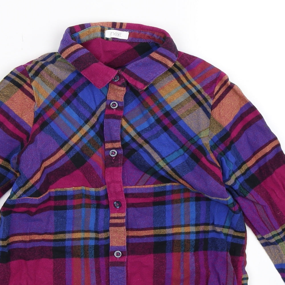 NEXT Girls Multicoloured Check  Shirt Dress  Size 6 Years