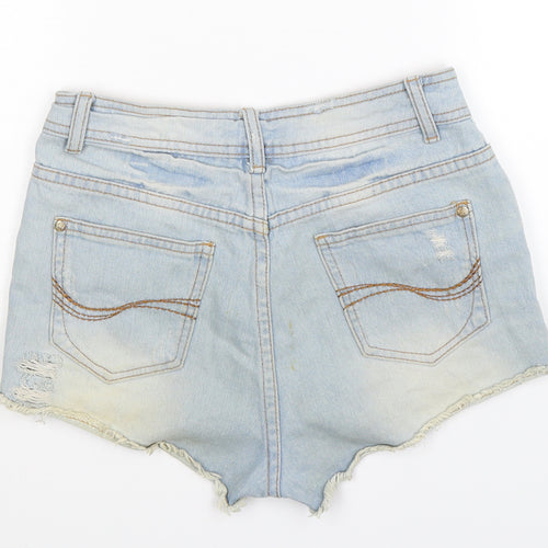 Denim Co Womens Blue  Denim Hot Pants Shorts Size 8 - Distressed