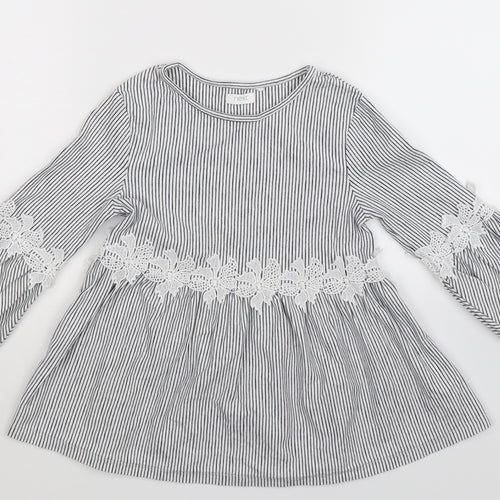 NEXT Girls White Striped  Fit & Flare  Size 4-5 Years