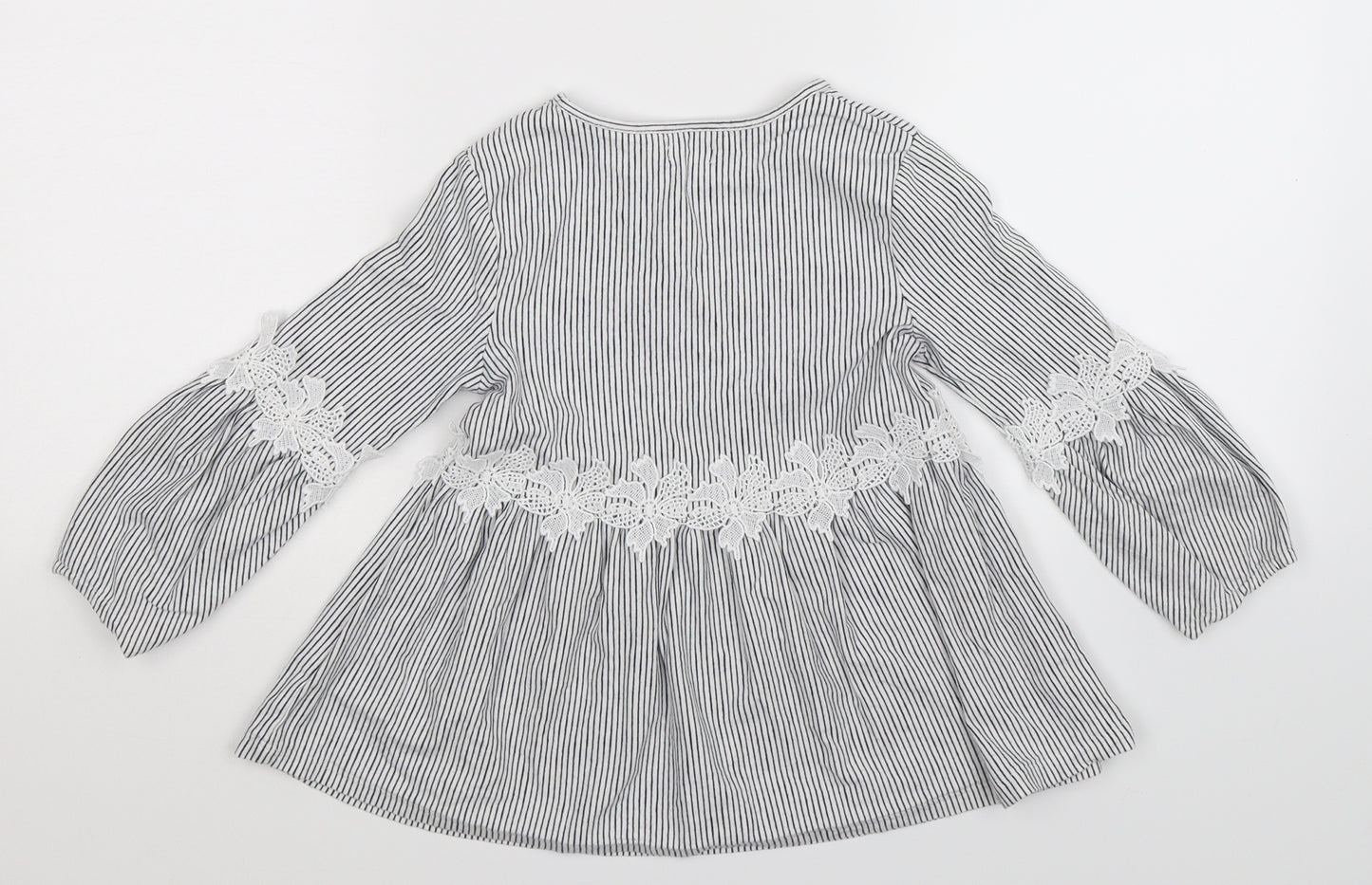 NEXT Girls White Striped  Fit & Flare  Size 4-5 Years