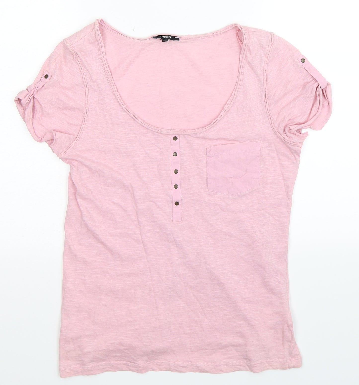 Papaya Womens Pink   Basic T-Shirt Size 14