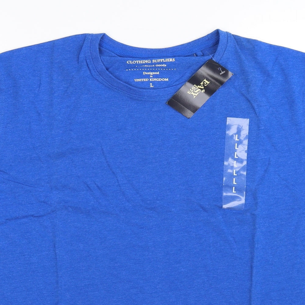 Easy Mens Blue    T-Shirt Size L