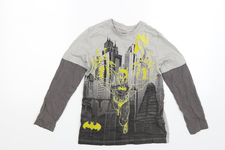 George Boys Grey Basic T-Shirt Size 7-8 Years - Batman