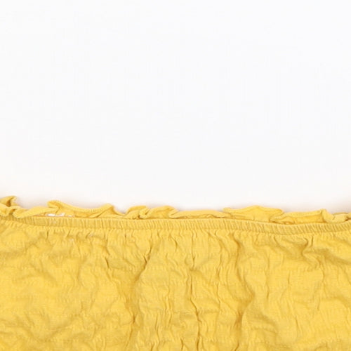 New Look Womens Yellow   Cropped T-Shirt Size 8