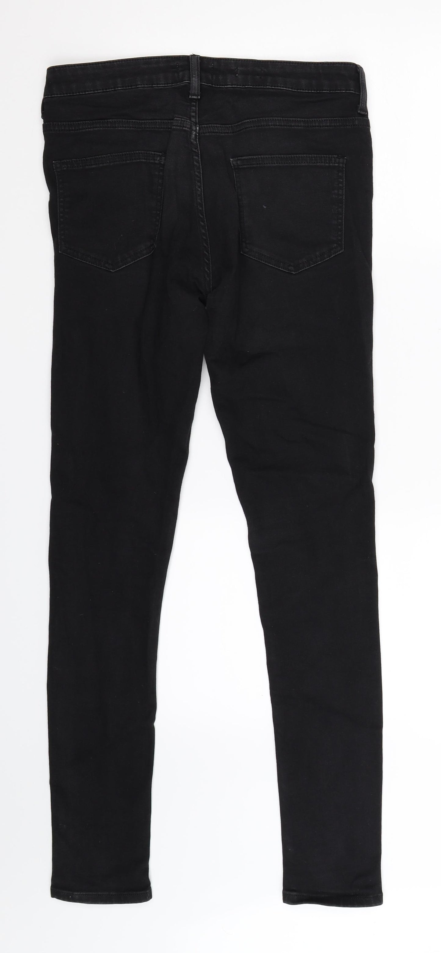 Topman Mens Black  Denim Skinny Jeans Size 32 L29 in