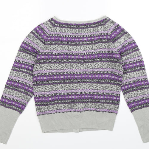 Loleen X Womens Grey Geometric Knit Cardigan Jumper Size 12