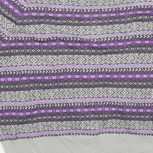 Loleen X Womens Grey Geometric Knit Cardigan Jumper Size 12