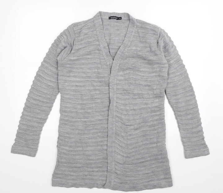 Boohoo Womens Grey Knit Cardigan Jumper Size M