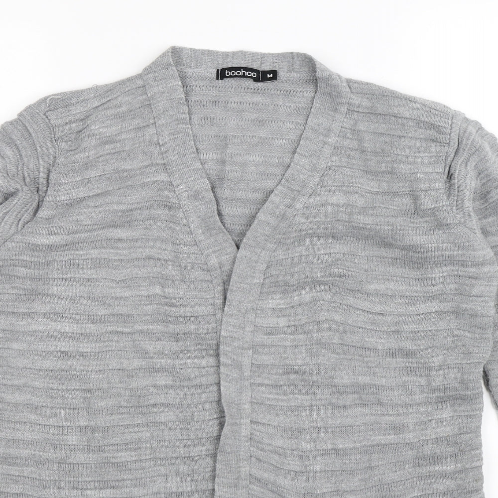 Boohoo Womens Grey  Knit Cardigan Jumper Size M