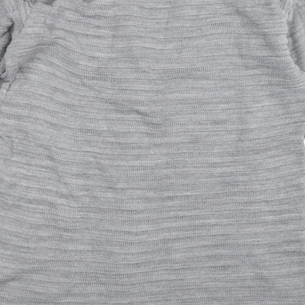Boohoo Womens Grey  Knit Cardigan Jumper Size M