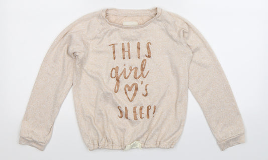 TU Girls Beige  Knit Pullover Jumper Size 10-11 Years