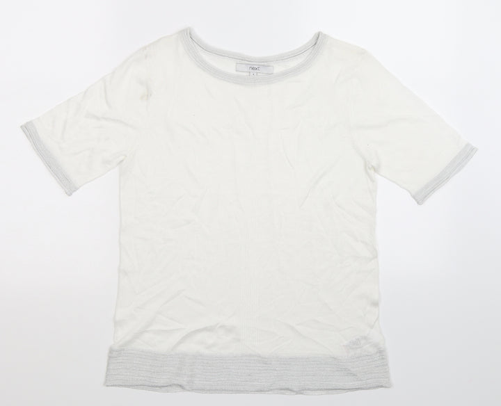 NEXT Womens White  Knit Pullover Jumper Size 8