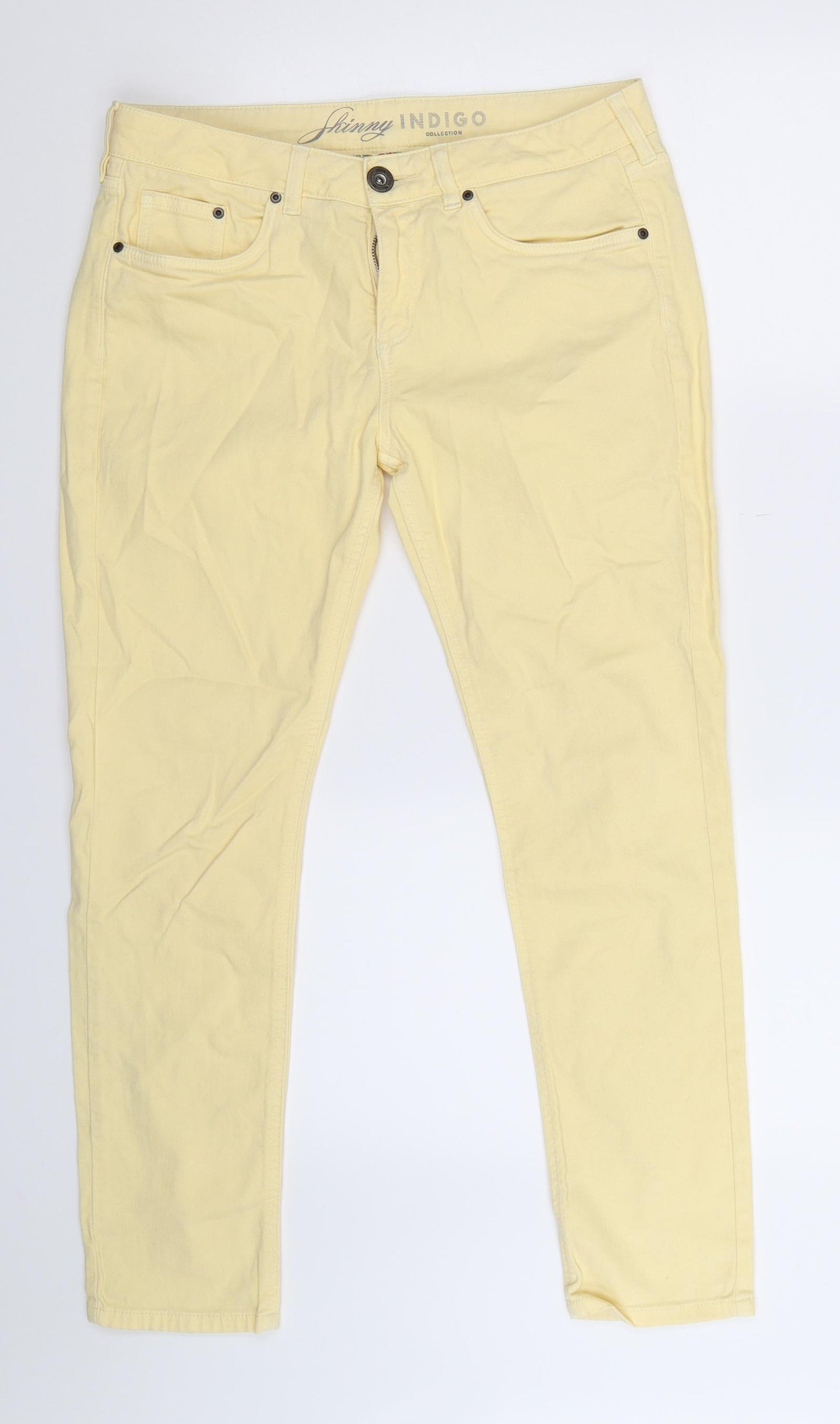 Marks and Spencer Womens Beige   Chino Trousers Size 12 L27 in