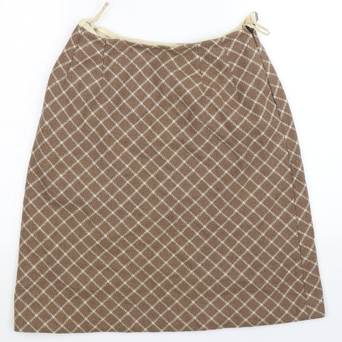 St Michael Womens Grey Check  A-Line Skirt Size 26 in