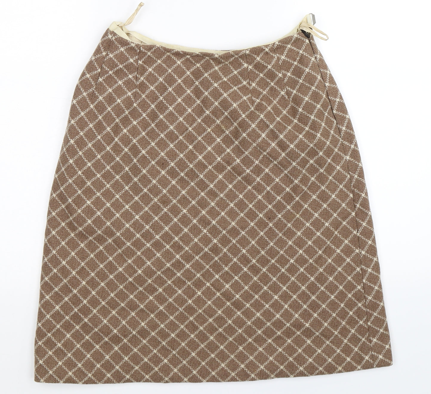 St Michael Womens Grey Check  A-Line Skirt Size 26 in