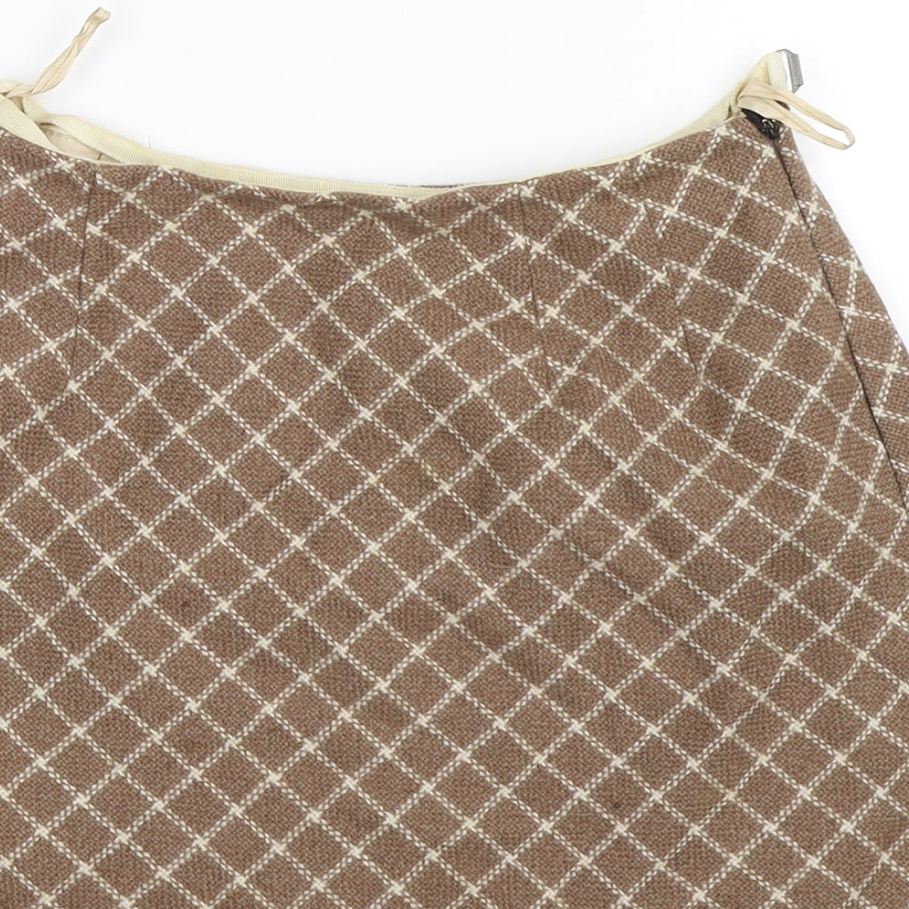 St Michael Womens Grey Check  A-Line Skirt Size 26 in