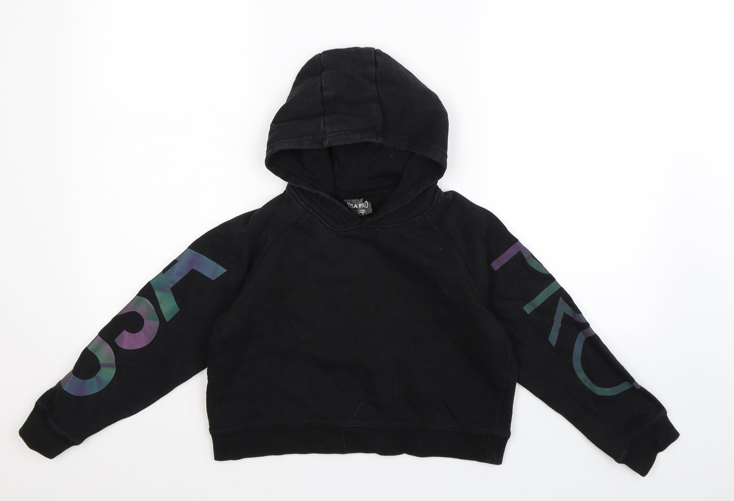 USA Pro Girls Black   Pullover Hoodie Size 9-10 Years