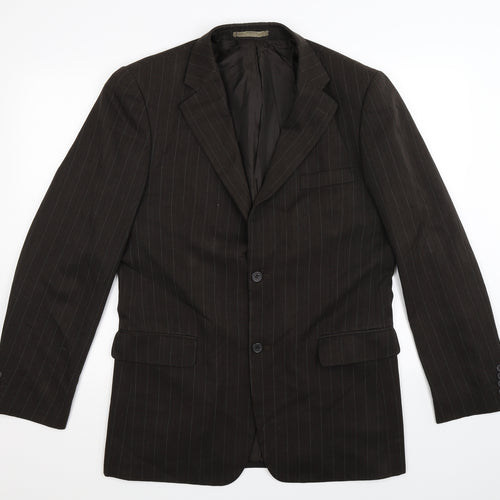 Taylor & Wright Mens Black Striped  Jacket Suit Jacket Size 40