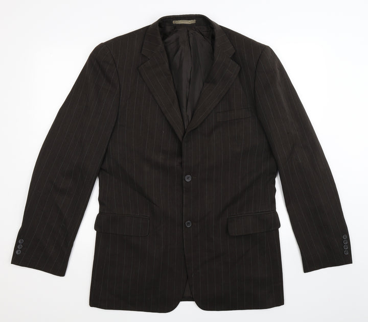 Taylor & Wright Mens Black Striped  Jacket Suit Jacket Size 40