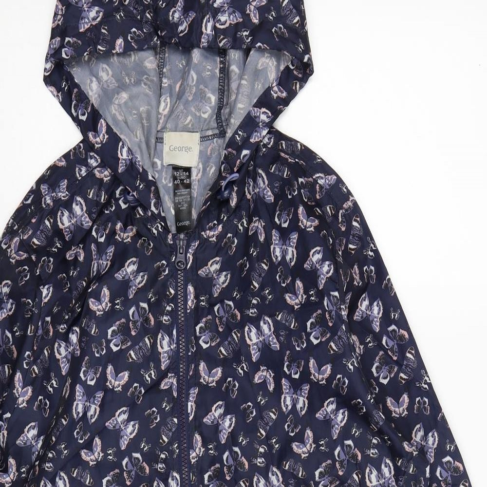 George Womens Blue   Rain Coat Coat Size 14