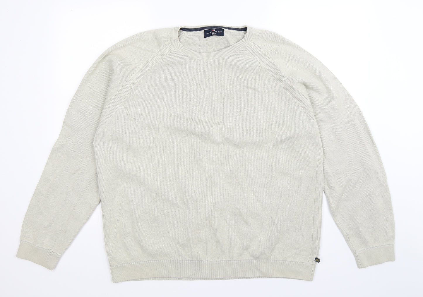 Blue Harbour Mens Beige  Knit Pullover Jumper Size L
