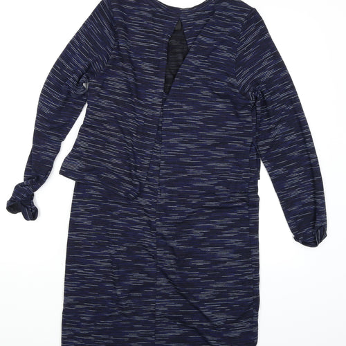 Topshop Womens Blue Herringbone  Jumper Dress  Size 10