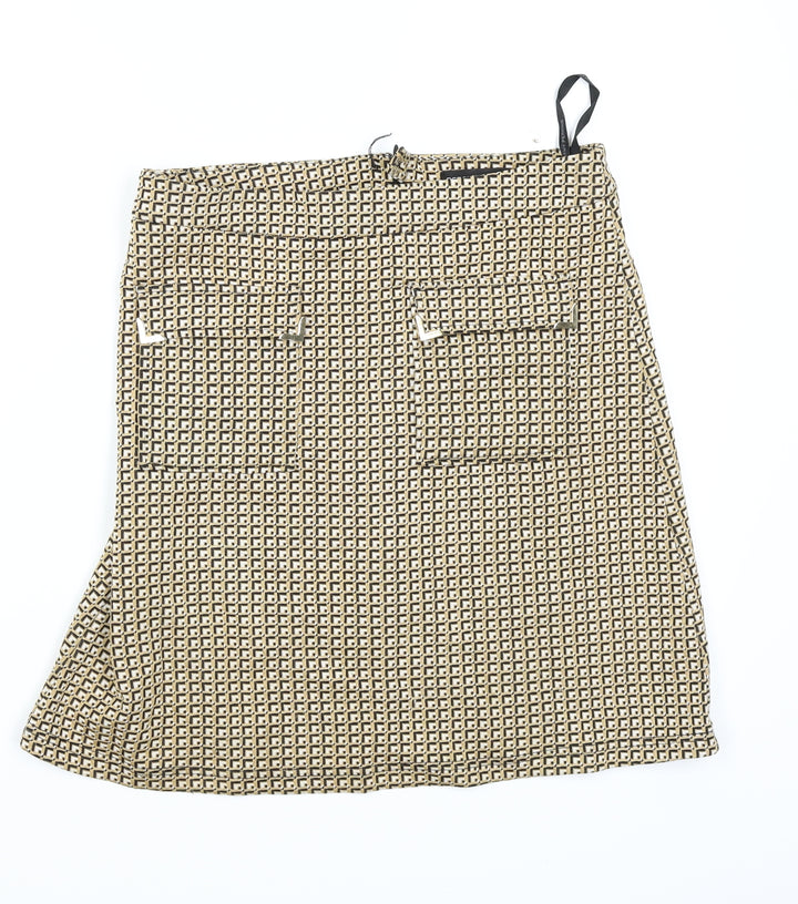 Dorothy Perkins Womens Yellow Geometric Straight & Pencil Skirt Size 8