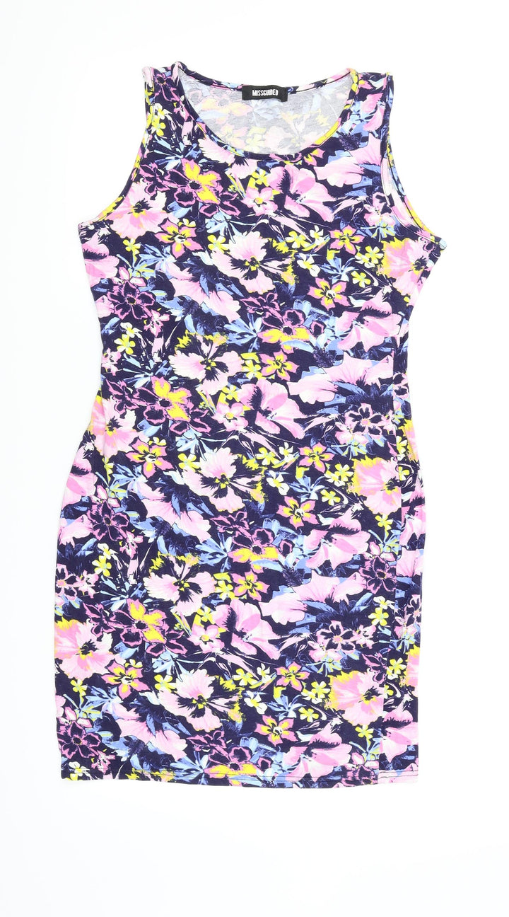 Misguided Womens Multicoloured Floral Pencil Dress Size 10