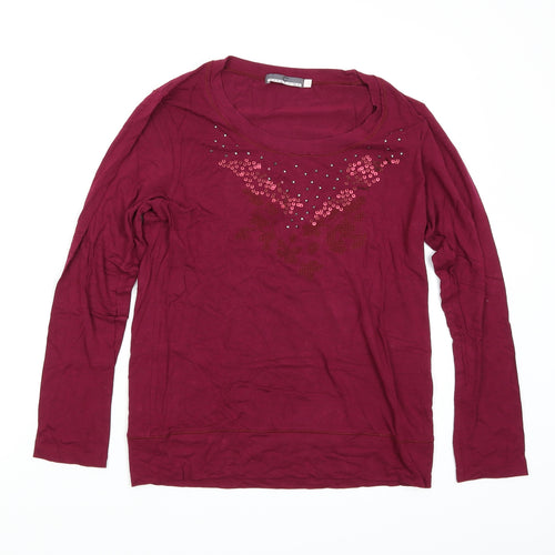 Cachemira Womens Purple   Basic T-Shirt Size L