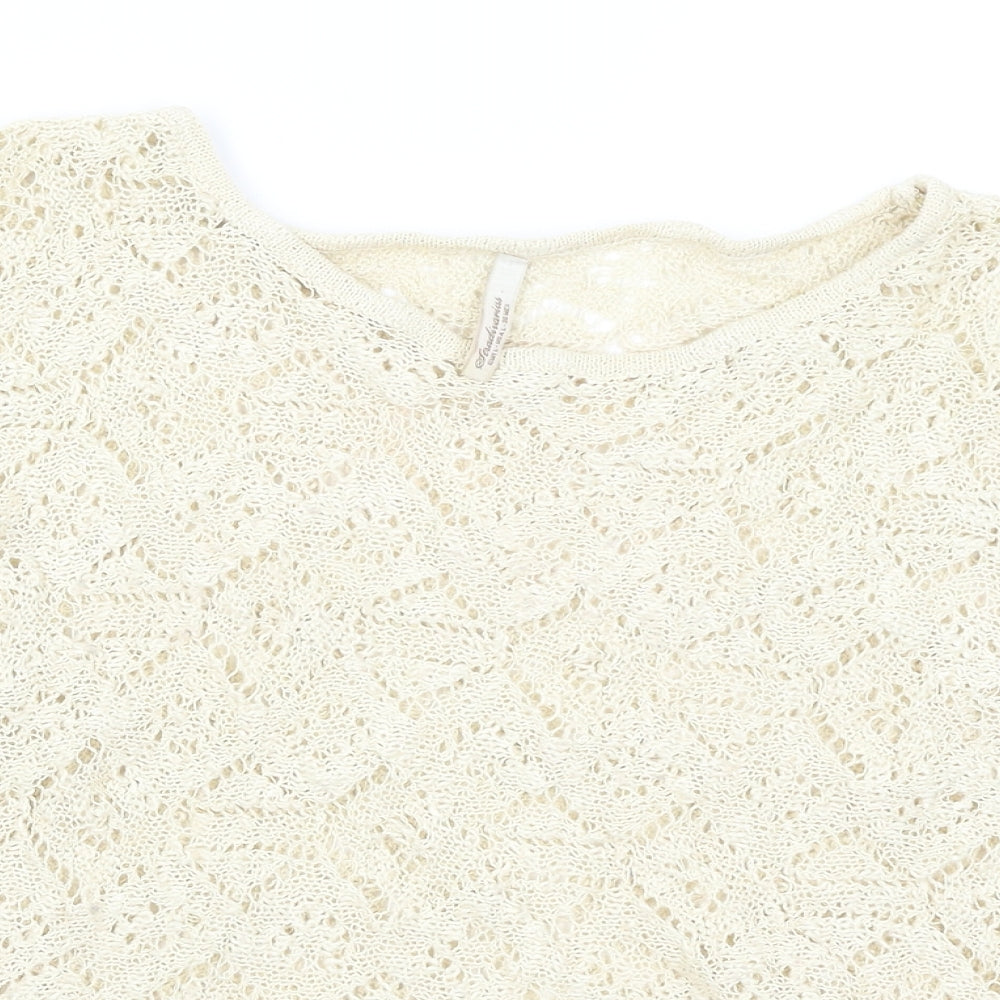 Stradivarius Womens White   Pullover Jumper Size 16