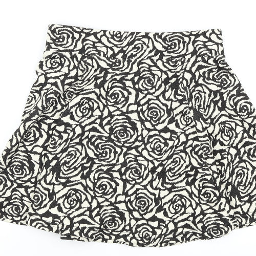 H&M Womens White Floral  A-Line Skirt Size 8