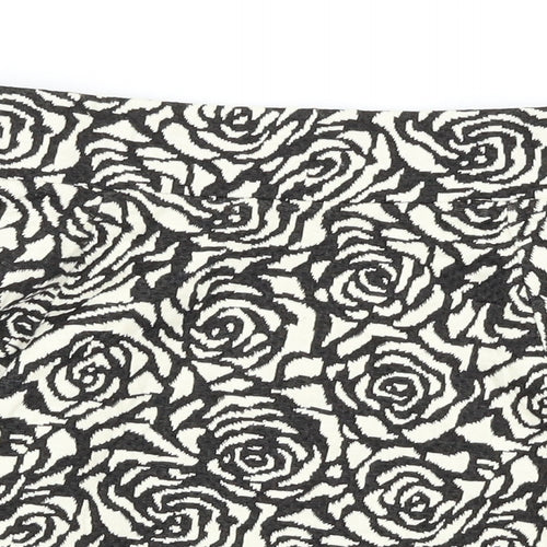 H&M Womens White Floral  A-Line Skirt Size 8
