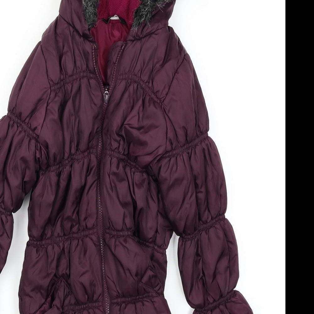 George Girls Purple   Puffer Jacket Coat Size 8-9 Years