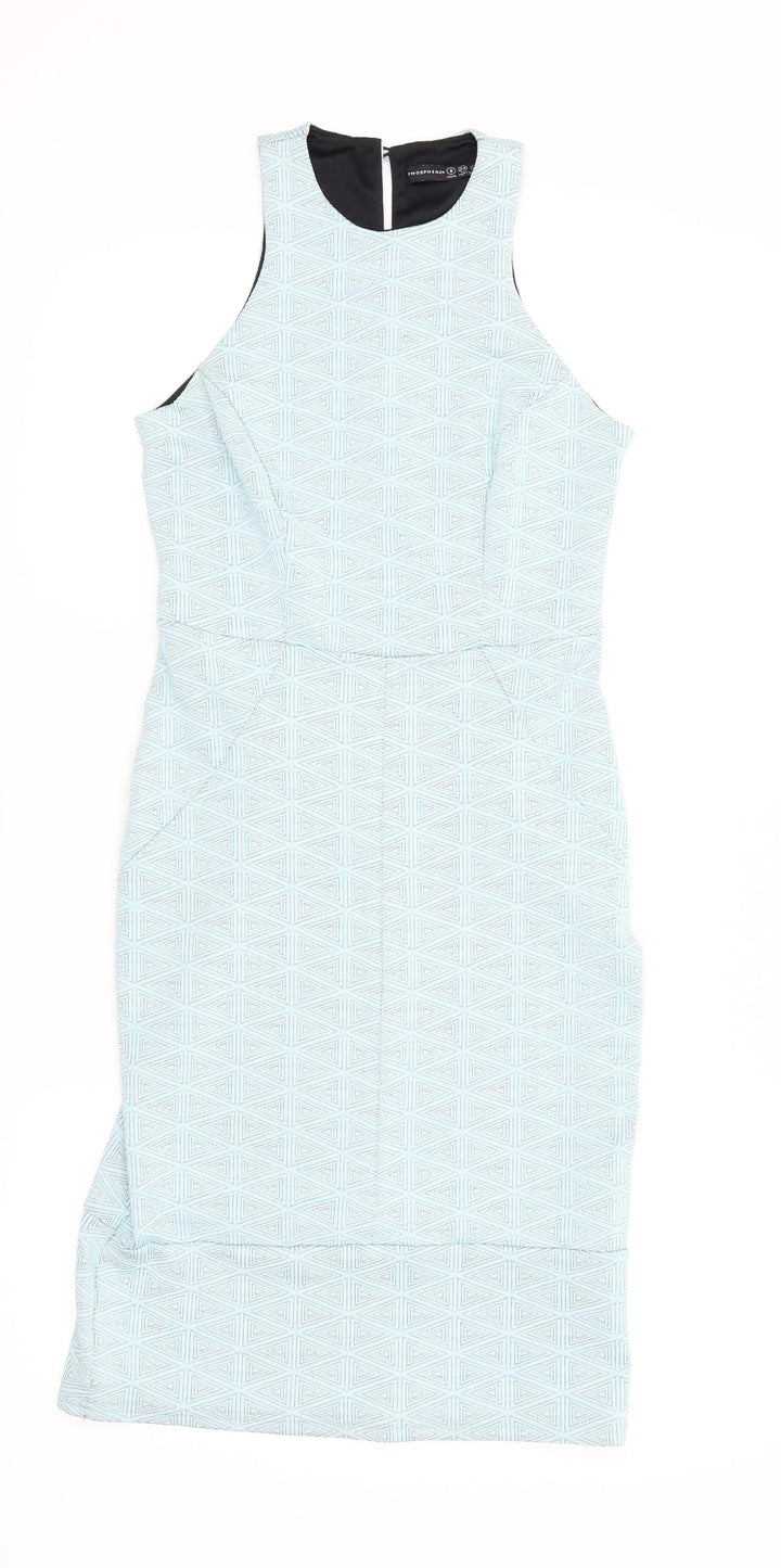 Atmospherre Womens Blue Argyle/Diamond Bodycon Size 6