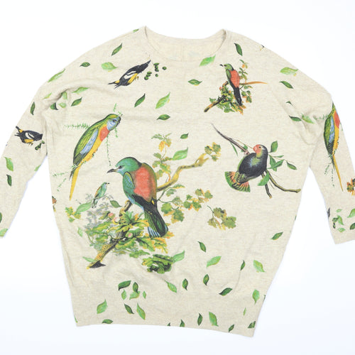 Apricot Womens Beige Animal Print  Pullover Jumper Size M