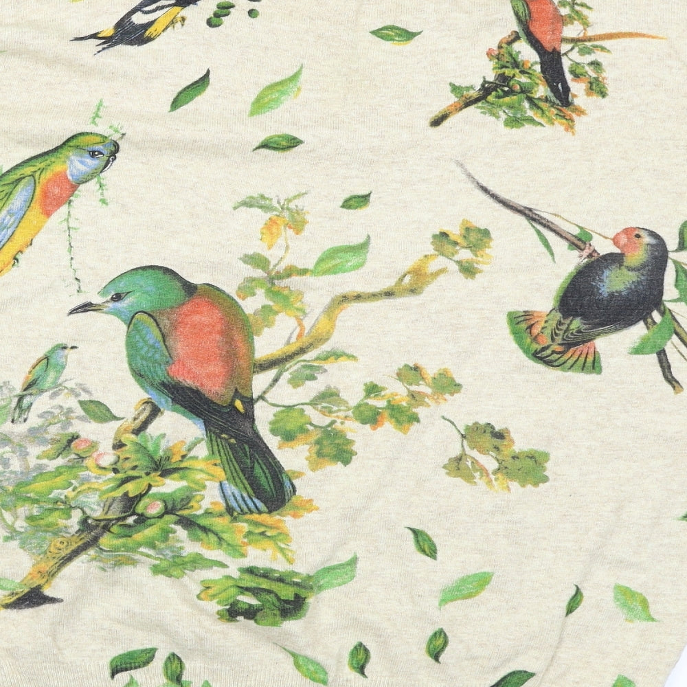 Apricot Womens Beige Animal Print  Pullover Jumper Size M