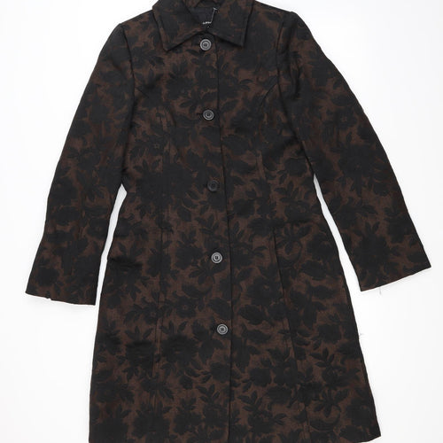 InWear Womens Brown Floral  Pea Coat Coat Size 12