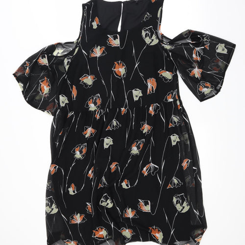 NEXT Womens Black Floral  Fit & Flare  Size 12  - internal slip