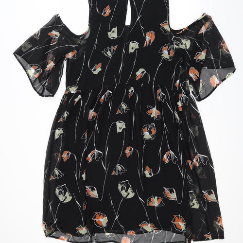 NEXT Womens Black Floral  Fit & Flare  Size 12  - internal slip
