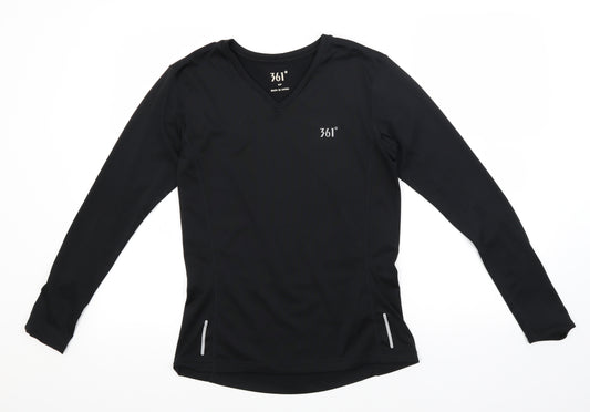 Front view of 361 men’s black jumper, size S