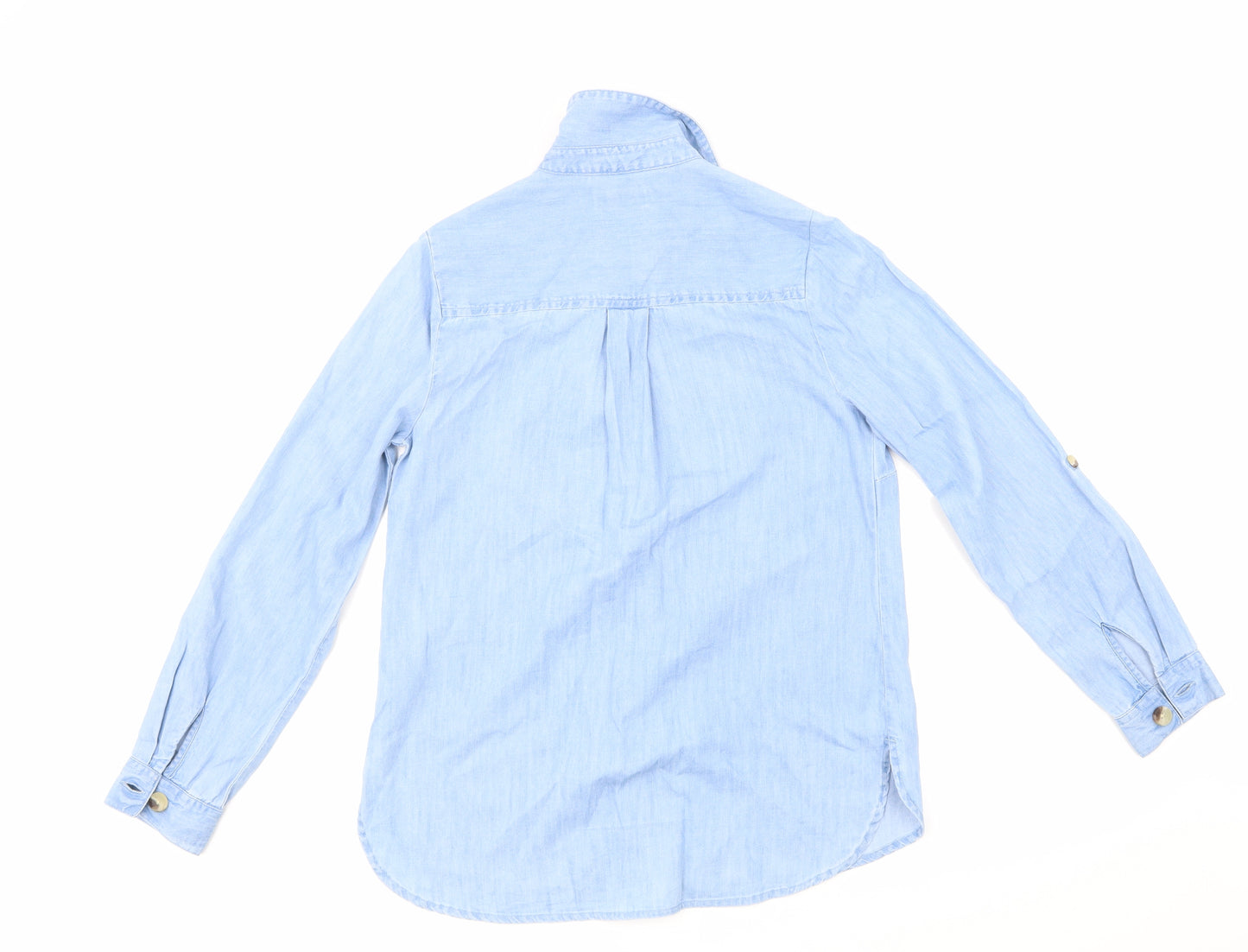 Papaya Womens Blue   Basic Button-Up Size 8