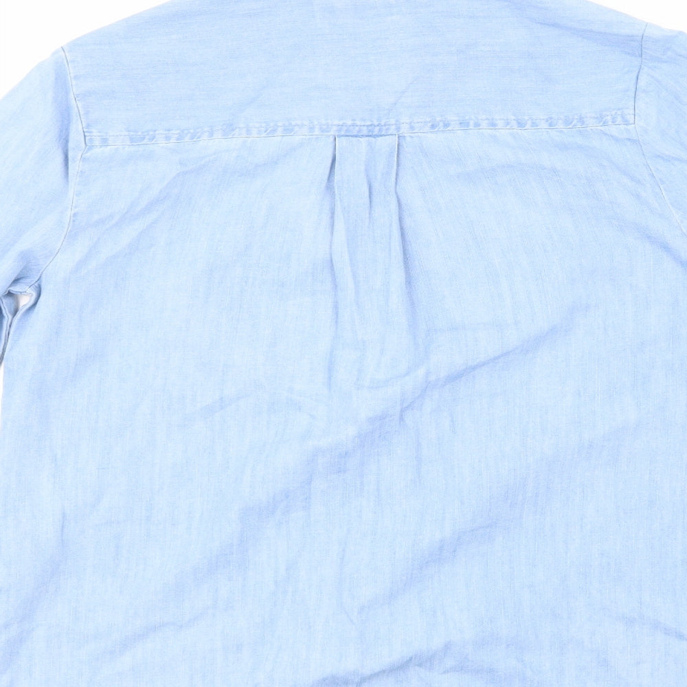 Papaya Womens Blue   Basic Button-Up Size 8
