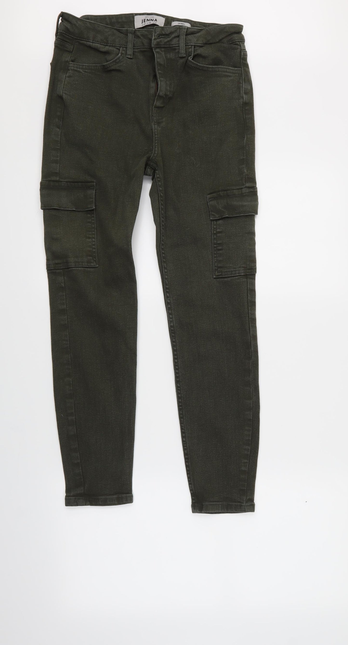 Jenna Womens Green  Denim Skinny Jeans Size 10 L25 in