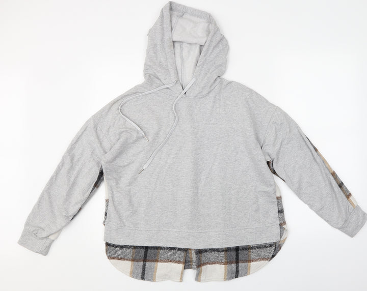 Preworn Womens Grey Check Pullover Hoodie