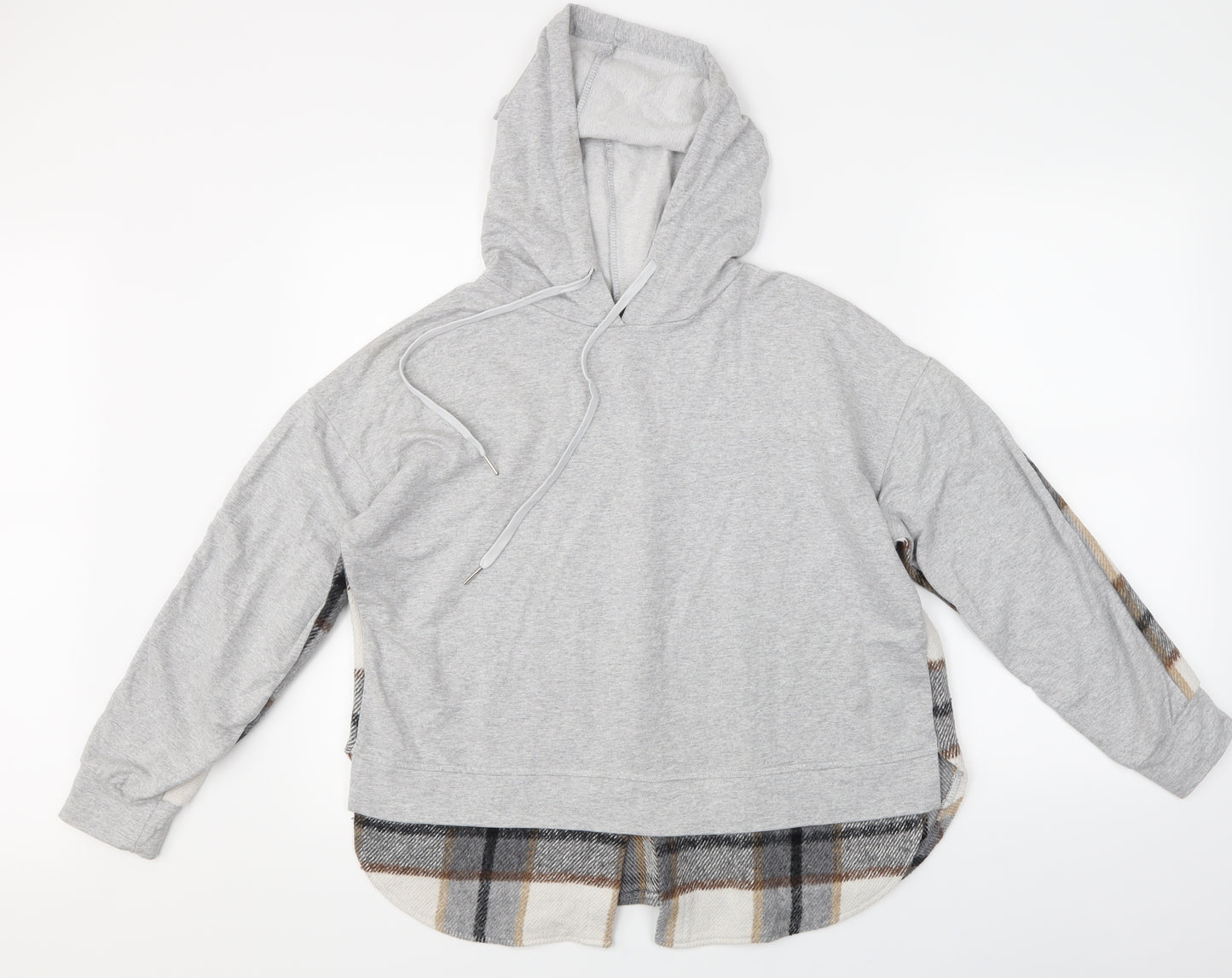 Preworn Womens Grey Check  Pullover Hoodie