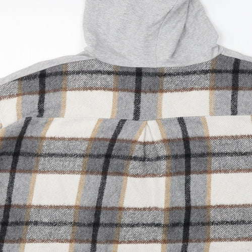 Preworn Womens Grey Check  Pullover Hoodie