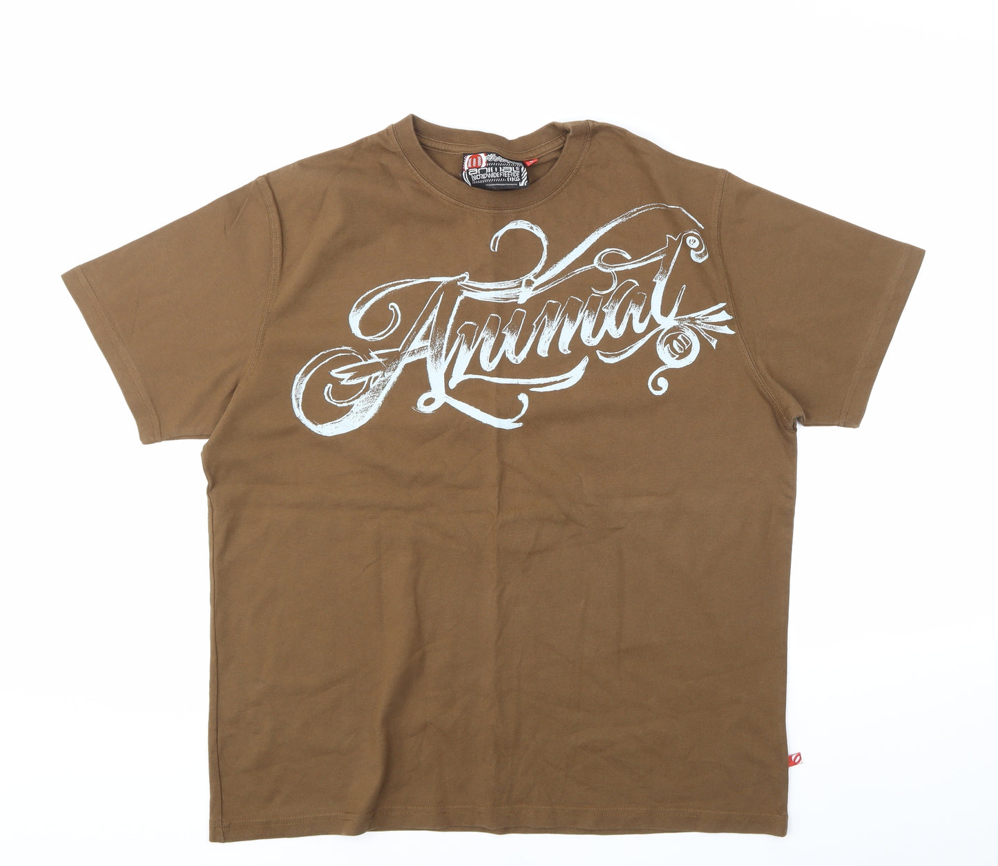 Animal Mens Brown    T-Shirt Size L